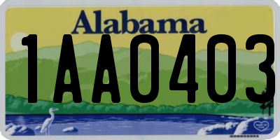 AL license plate 1AA0403