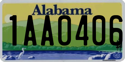 AL license plate 1AA0406