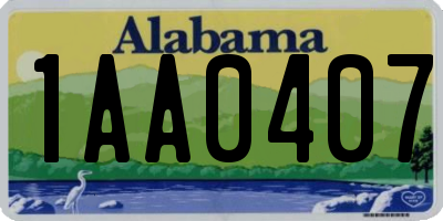 AL license plate 1AA0407