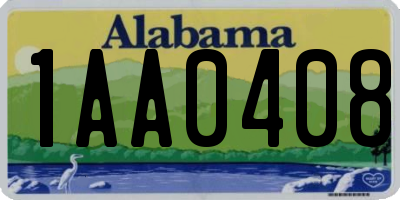 AL license plate 1AA0408