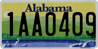 AL license plate 1AA0409