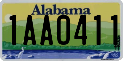 AL license plate 1AA0411