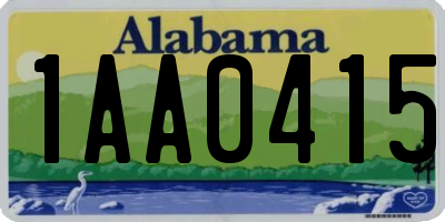 AL license plate 1AA0415