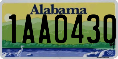 AL license plate 1AA0430