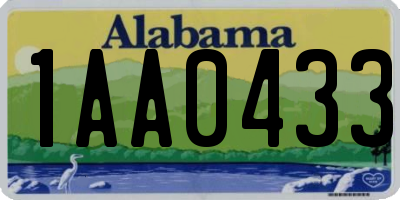 AL license plate 1AA0433