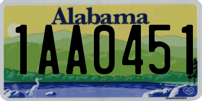 AL license plate 1AA0451