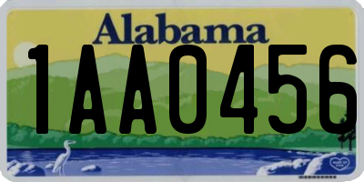 AL license plate 1AA0456