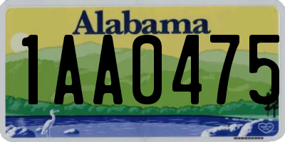 AL license plate 1AA0475