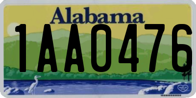 AL license plate 1AA0476