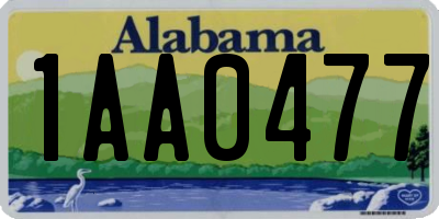 AL license plate 1AA0477