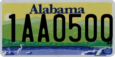 AL license plate 1AA0500