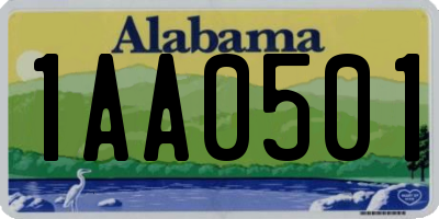 AL license plate 1AA0501