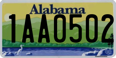 AL license plate 1AA0502