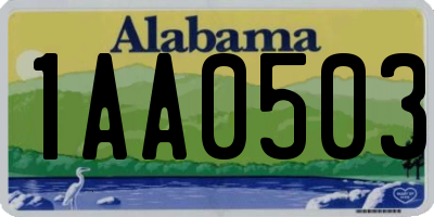 AL license plate 1AA0503