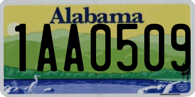 AL license plate 1AA0509