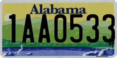 AL license plate 1AA0533