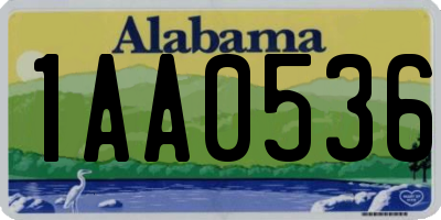 AL license plate 1AA0536