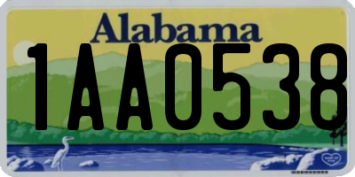 AL license plate 1AA0538