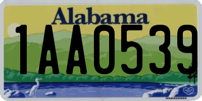AL license plate 1AA0539