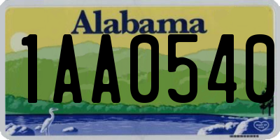 AL license plate 1AA0540