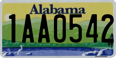 AL license plate 1AA0542