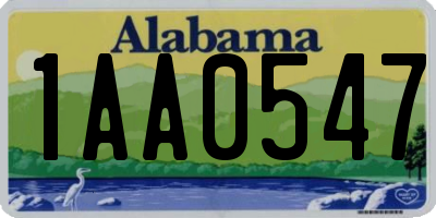 AL license plate 1AA0547