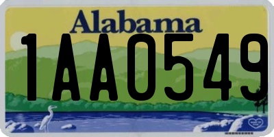 AL license plate 1AA0549