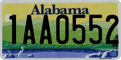 AL license plate 1AA0552