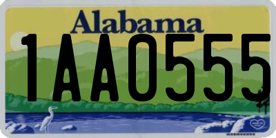 AL license plate 1AA0555