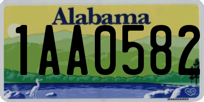 AL license plate 1AA0582