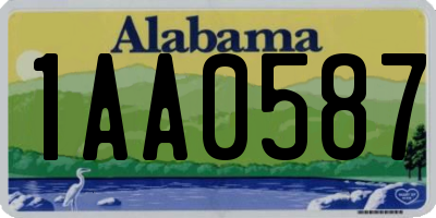 AL license plate 1AA0587