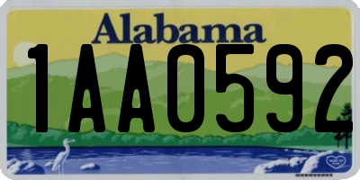 AL license plate 1AA0592