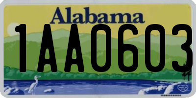 AL license plate 1AA0603