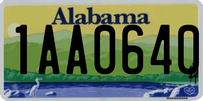 AL license plate 1AA0640