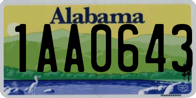 AL license plate 1AA0643