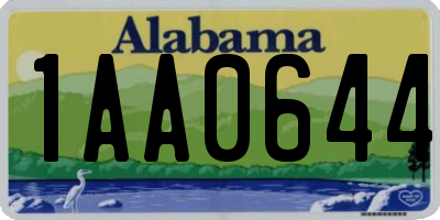 AL license plate 1AA0644