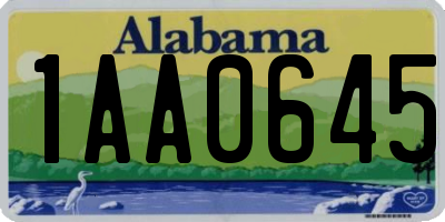 AL license plate 1AA0645
