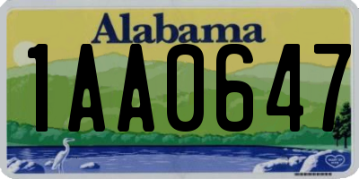 AL license plate 1AA0647