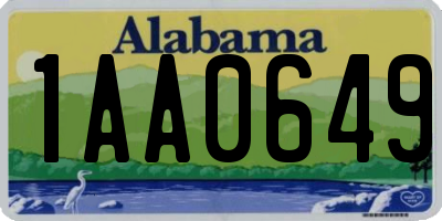 AL license plate 1AA0649