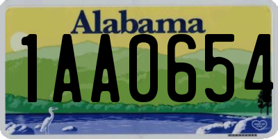 AL license plate 1AA0654