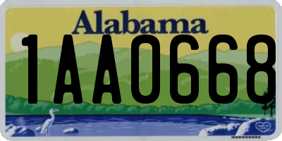 AL license plate 1AA0668
