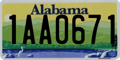 AL license plate 1AA0671