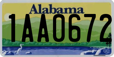 AL license plate 1AA0672