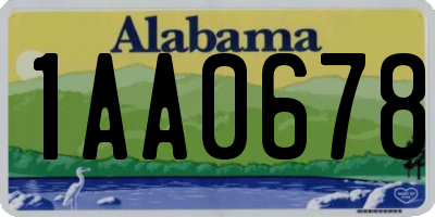 AL license plate 1AA0678