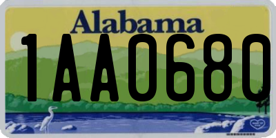 AL license plate 1AA0680