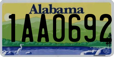 AL license plate 1AA0692