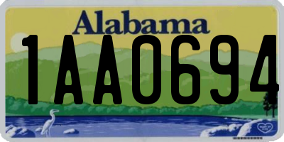 AL license plate 1AA0694