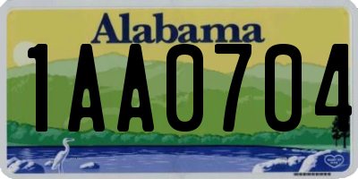 AL license plate 1AA0704