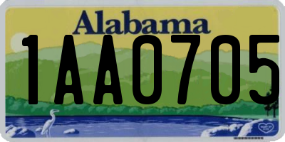 AL license plate 1AA0705