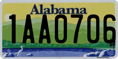 AL license plate 1AA0706